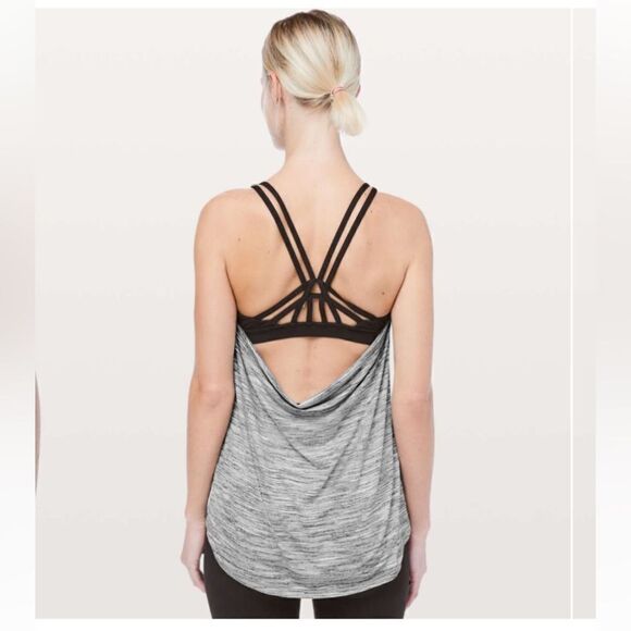 Lululemon Moment To Movement 2-In-1 Tank Space Dye Camo Black White / Black Sz 4 - Picture 1 of 16